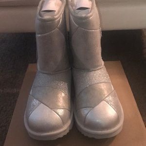 Silver glittered uggs